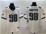 Philadelphia Eagles #98 Jalen Carter White Vapor Limited Jersey