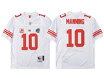 New York Giants #10 Eli Manning 2007 Throwback White Jersey