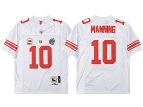 New York Giants #10 Eli Manning 2007 Throwback White Jersey