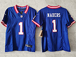 New York Giants #1 Malik Nabers Youth Royal Classic Vapor F.U.S.E. Limited Jersey