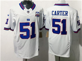 New York Giants #51 Abdul Carter White Color Rush Vapor F.U.S.E. Limited Jersey