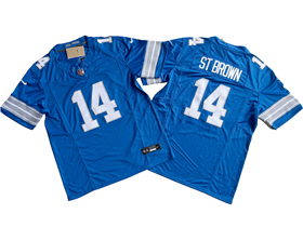 Detroit Lions #14 Amon-Ra St. Brown 2024 Blue Vapor F.U.S.E. Limited Jersey