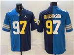 Detroit Lions Michigan Wolverines #97 Aidan Hutchinson Split Blue/Navy Vapor Limited Jersey