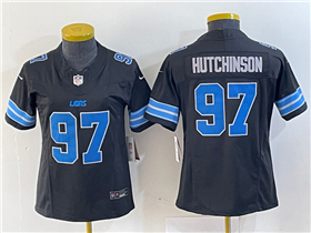 Detroit Lions #97 Aidan Hutchinson Women's 2024 Black Vapor F.U.S.E. Limited Jersey