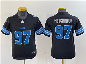 Detroit Lions #97 Aidan Hutchinson Youth 2024 Black Vapor F.U.S.E. Limited Jersey