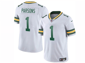 Green Bay Packers #1 Micah Parsons White Vapor Limited Jersey
