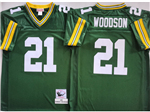 Green Bay Packers #21 Charles Woodson 2000 Throwback Green Jersey