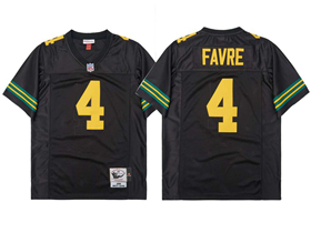 Green Bay Packers #4 Brett Favre 1996 Throwback Black Jersey