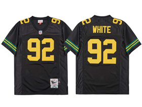 Green Bay Packers #92 Reggie White 1993 Throwback Black Jersey