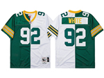 Green Bay Packers #92 Reggie White 1996 Throwback Split Green/White Jersey