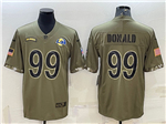 Los Angeles Rams #99 Aaron Donald 2022 Olive Salute To Service Limited Jersey