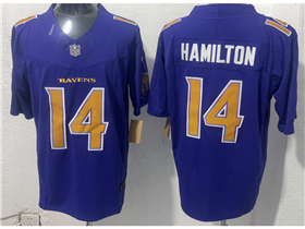 Baltimore Ravens #14 Kyle Hamilton Purple Color Rush F.U.S.E. Limited Jersey