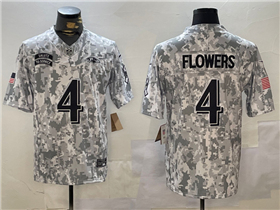 Baltimore Ravens #4 Zay Flowers Arctic Camo 2024 Salute To Service Limited Jersey