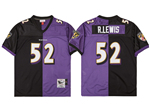 Baltimore Ravens #52 Ray Lewis 2000 Throwback Split Black/Purple Jersey