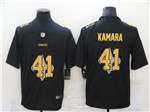 New Orleans Saints #41 Alvin Kamara Black Shadow Logo Limited Jersey