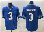 Seattle Seahawks #3 Nick Emmanwori Royal Throwback Vapor F.U.S.E. Limited Jersey