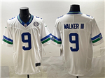 Seattle Seahawks #9 Kenneth Walker III White Throwback Vapor F.U.S.E. Limited Jersey
