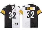 Pittsburgh Steelers #32 Franco Harris Throwback Split Black/White Jersey