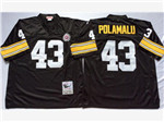 Pittsburgh Steelers #43 Troy Polamalu Throwback Black Jersey