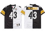 Pittsburgh Steelers #43 Troy Polamalu Throwback Split Black/White Jersey
