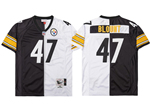 Pittsburgh Steelers #47 Mel Blount Throwback Split Black/White Jersey