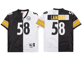 Pittsburgh Steelers #58 Jack Lambert Throwback Split Black/White Jersey
