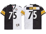 Pittsburgh Steelers #75 Joe Greene Throwback Split Black/White Jersey