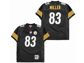Pittsburgh Steelers #83 Heath Miller 2005 Throwback Black Jersey