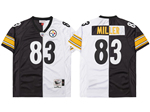 Pittsburgh Steelers #83 Heath Miller Throwback Split Black/White Jersey
