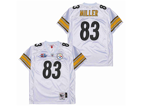 Pittsburgh Steelers #83 Heath Miller 2005 Throwback White Jersey