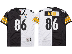 Pittsburgh Steelers #86 Hines Ward Throwback Split Black/White Jersey