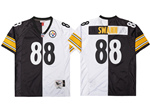Pittsburgh Steelers #88 Lynn Swann Throwback Split Black/White Jersey