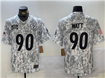 Pittsburgh Steelers #90 T.J. Watt Arctic Camo 2024 Salute To Service Limited Jersey