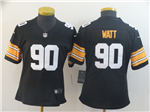 Pittsburgh Steelers #90 T.J. Watt Women's Alternate Black Vapor Limited Jersey