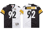 Pittsburgh Steelers #92 James Harrison Throwback Split Black/White Jersey