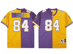 Minnesota Vikings #84 Randy Moss 2000 Throwback Split Purple/Gold Jersey