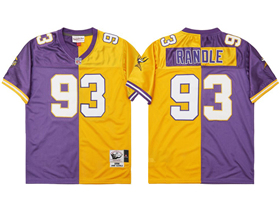 Minnesota Vikings #93 John Randle 1998 Throwback Split Purple/Gold Jersey