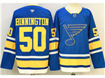St. Louis Blues #50 Jordan Binnington Home Blue Jersey