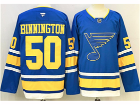 St. Louis Blues #50 Jordan Binnington Home Blue Jersey