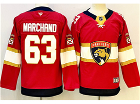 Florida Panthers #63 Brad Marchand Youth Red Jersey