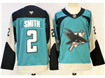 San Jose Sharks #2 Will Smith 2025-26 Throwback Teal Jersey