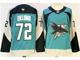 San Jose Sharks #72 William Eklund 2025-26 Throwback Teal Jersey