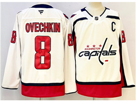 Washington Capitals #8 Alexander Ovechkin 2024 White Jersey