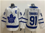 Toronto Maple Leafs #91 John Tavares White Jersey