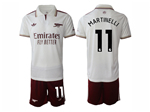 Arsenal F.C. 2025/26 Third White Soccer Jersey with #11 MARTINELLI Printing