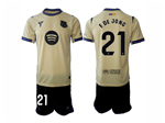 FC Barcelona 2025/26 Away Gold Soccer Jersey with #21 F.De Jong Printing