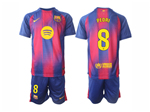 FC Barcelona 2025/26 Home Red/Blue Soccer Jersey with #8 Pedri Printing