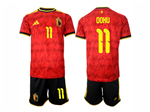 Belgium 2026 Home Red Soccer with #11 Doku Printing