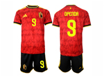 Belgium 2026 Home Red Soccer with #9 Openda Printing