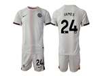 Chelsea F.C. 2025/26 Away White Jersey with #24 James Printing